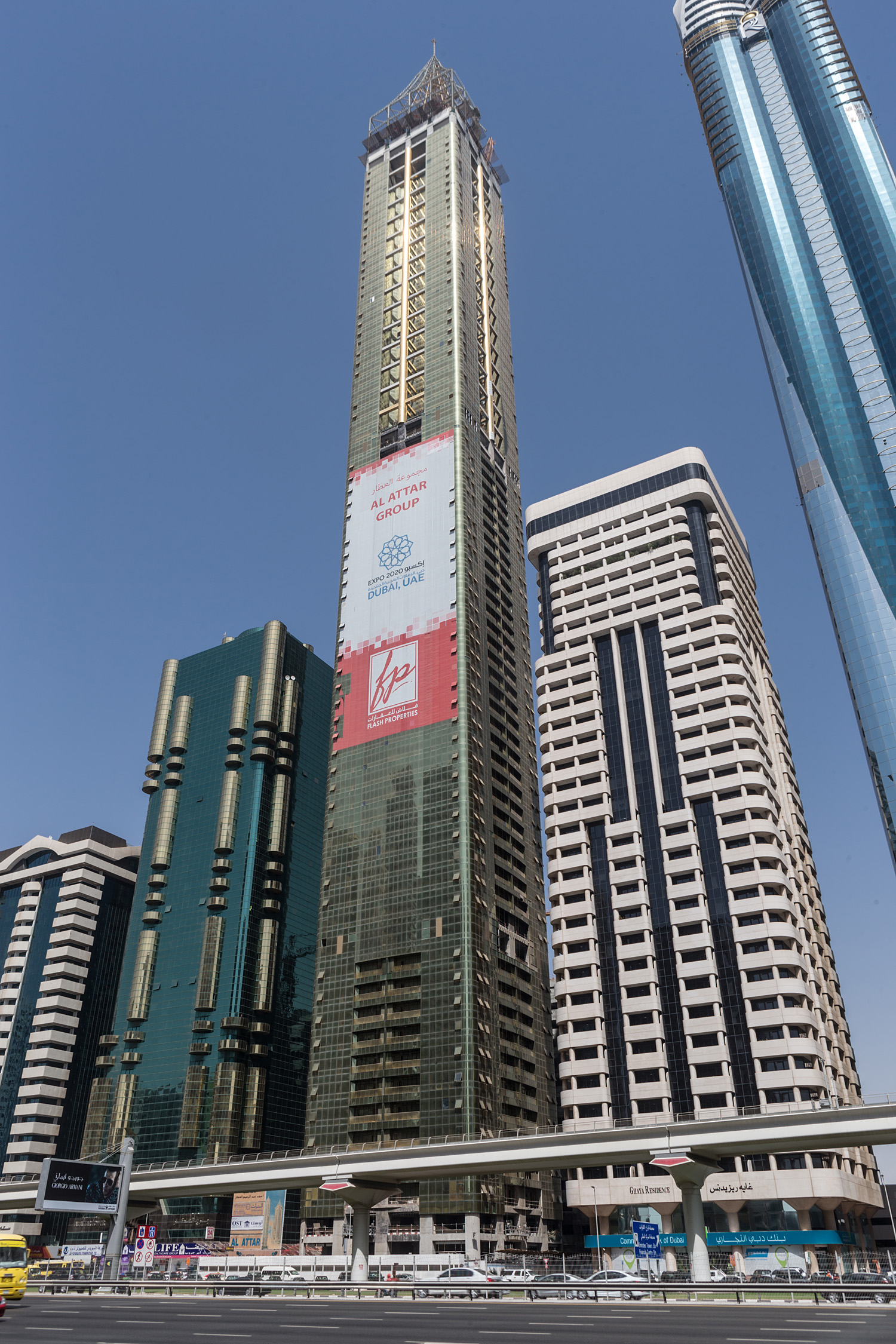 Gevora Hotel, Dubai - View across Sheikh Zayed Road. © Mathias Beinling